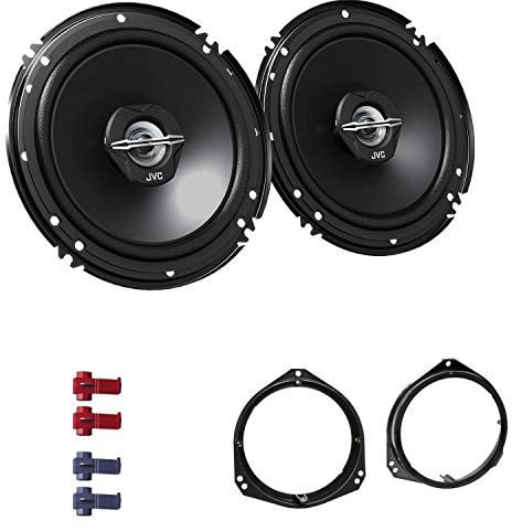 JVC CS-J620X Auto Lautsprecher 16,5 cm mit Einbauset passend für Opel Corsa C 2000-2006 Türen vorne 600 W 165mm 2 Wege Koax