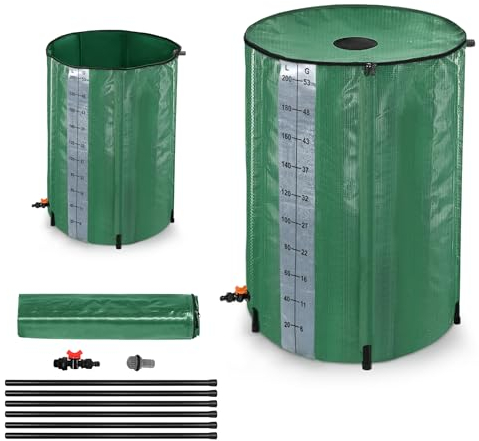 UISEBRT Regentonne 200 Liter Regenwassertonne Faltbar Regenwassertank mit Wassereinlassgitter Wassertank Regenwasserfass PVC, Sammelt umweltbewusst Wasser