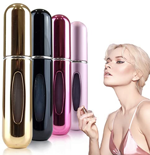 La Lune Botella de perfume recargable con atomizador de perfume de 5 ml y 15 colores, ideal para viajes, fiestas o trabajo (violeta mate)