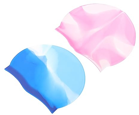 Anneome Silicone Water Caps for Women Girls Boys Large Size Swim Hats for Long Hair Swim Hats Comfortable Elastic