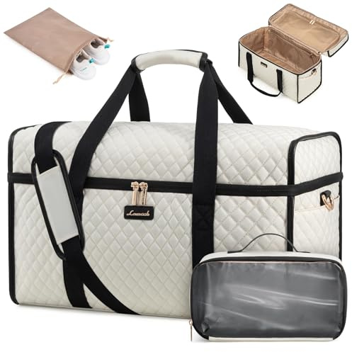 LOVEVOOK Travel Duffle Bag, Weekender Bags For Women, Carry On Duffel Bags For Airplanes, Overnight Bag Hospital Bag for Labor and Delivery, Yoga Gym Tote with Wet Pocket, 3Pcs Set