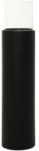 VIVANNO Windlicht Windlichtsäule CANDIRO Schwarz Matt 100x23 cm - Windlicht Rund für Innen und Außen