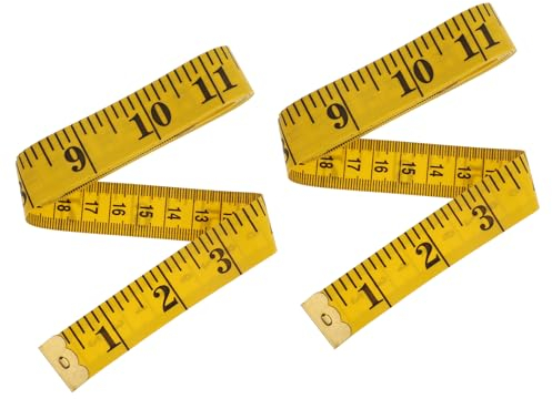 cobee Maßband Körper 2m, 2 Stück Maßbänder zum Nähen Doppelseitiges Massband Weiches Körpermaßband 2m langes Nähen Maßband zum Messen Längen Maßen Flexible Measuring Tape (2mx2cm)