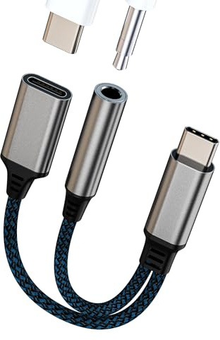 USB C Aux Cavo 3.5mm Cuffie Adapter per Apple iPhone iPad compatibile per Samsung DAC Audio Tipo Auricolari Microfono Ricarica Sdoppiatore Dongle Accessori Caricabatteria Convertitore Headphone tp-3.5