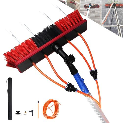 Telescopic Water Fed Window Cleaning Pole Kit for Solar Panel and Conservatory Roof Extendable Brush for Window Cleaner Equipment