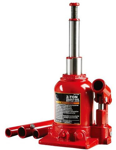 Torin Big RED 2T Hydraulischer Wagenheber (150-370mm) Stempelwagenheber Autoheber Doppel-Ram niedriges Profil Doppel Ram Bottle Jack für Werkstatt und Garage