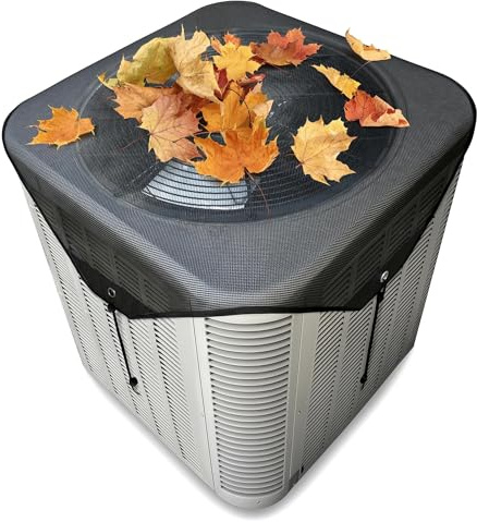 Printspree Mesh Air Conditioner Cover for Outdoor Units - Breathable Winter AC Defender Prevents Rust & Condensation - Heavy Duty Netting Stops Pine Needles, Debris & Leaves - 36 in x 36 in (Black)