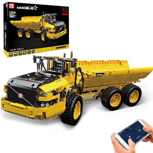 Mould King 17010 Technique Dumper articulé, 6 x 6 APP télécommandé, Briques de Serrage avec Moteur, véhicule de Construction pour Adultes (1888 + PCS)