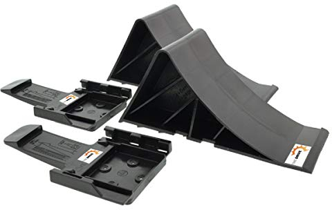 The Drive | Unterlegkeile Set (2 Stück) mit Halter | Schwarz | Bis 1600 kg | Bremskeile für Anhänger, Wohnwagen & PKW