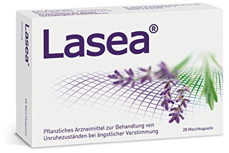 Lasea® hilft natürlich abzuschalten, beruhigt und bessert in Folge den Schlaf Pflanzliches Arzneimittel mit speziellem Lavendelöl | 2 x 28 Kapseln