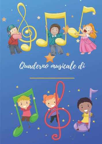 Quaderno musicale: 6 pentagrammi LARGHI senza chiave - Stampato in modo da facilitare l'utilizzo di tutta la riga - Perfetto per studenti e principianti - 100 pagine - A4