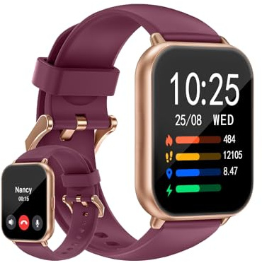 HUAKUA Smartwatch Uomo Donna Saturimetro Orologio Fitness 1,69 Pollici Contapassi Cardiofrequenzimetro da polso Orologio Sportivo Impermeabile IP68 Conta Calorie Fitness Tracker per Android iOS