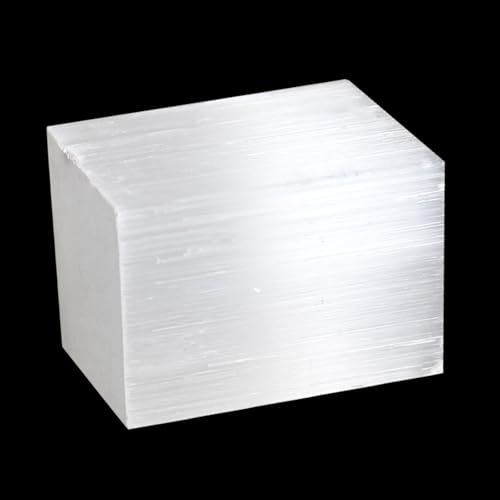 1 pieza Cubo de Selenita de aprox. 70g, Piedra de Bolsillo de Selenita | Seleccionado a Mano de Calidad Premium, Chakra, Sanación, Energía Positiva y Piedra Energética