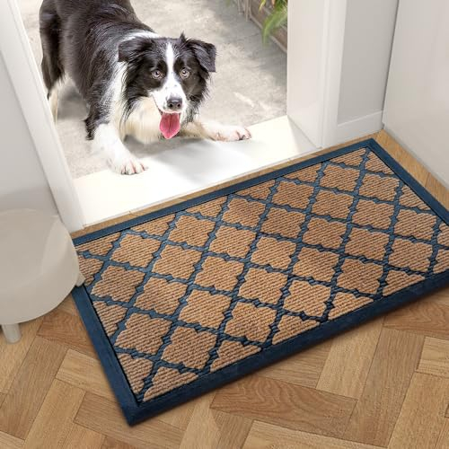 Qingbei Rina 40x70cm Fussmatte Aussen, Fußmatte Outdoor Wetterfest, Fußmatte Wasserdurchlässig, Fussabtreter Aussenbereich, Türvorleger Außen
