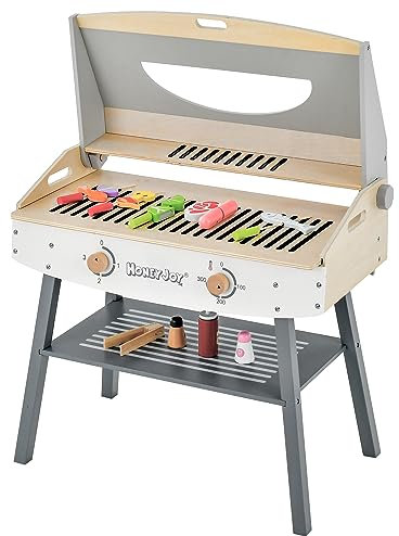 Goplus - Juego de barbacoa para niños, juego de barbacoa con abrazadera, 4 pines, 9 alimentos y 3 condimentos, juego de barbacoa con espacio de almacenamiento, regalo educativo para niños y niñas