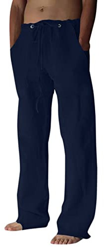 Lightning Deals of Today Hose Herren Winter Taschen Outdoorhose Männliche, lässige, tägliche, Feste Hose in voller Länge mit mittlerer Taillentasche und Kordelzug