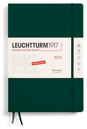 LEUCHTTURM1917 370584 Wochenplaner Composition (B5) 2025, Forest Green, Deutsch