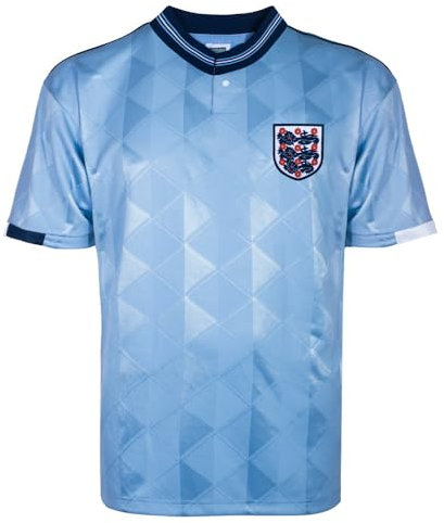Score Draw England 1989 Third Retro Football Shirt Blue Medium Polyester