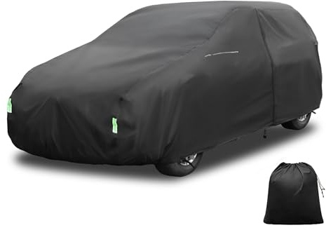X AUTOHAUX Waterproof SUV Car Cover for SUVs Up to 181 Inches - All-Weather Protection, Anti-UV, Windproof, Left Side Zipper & Mirror Pockets Heavy Duty Outdoor Vehicle Cover