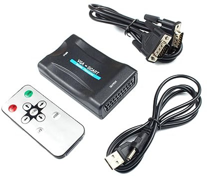 HOMSFOU Convertisseur vers Scart Adaptateur Pratique Et Compatible pour Pc Et TV
