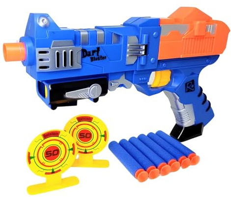 Pistola Giocattolo per Bambini Pistola Spara Dardi Soft con Bersagli Dart Blaster Pistola a Retrocarica Super Fire Gun Fucile Giocattolo Mitra M4 Mitragliatrice Cow Boy Proiettili Morbidi e Bersaglio