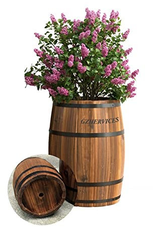 pour Les jardinières en tonneau, Les seaux à Fleurs Ronds, Les Supports à Fleurs, Les tonneaux à vin Vintage, Les jardinières en tonneau en Bois, Les Pots de Fleurs, Les Trous de Drainage, u