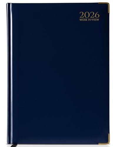 G4GADGET A5 2026 Week to View Blue Diary Gilt Edges Hardback