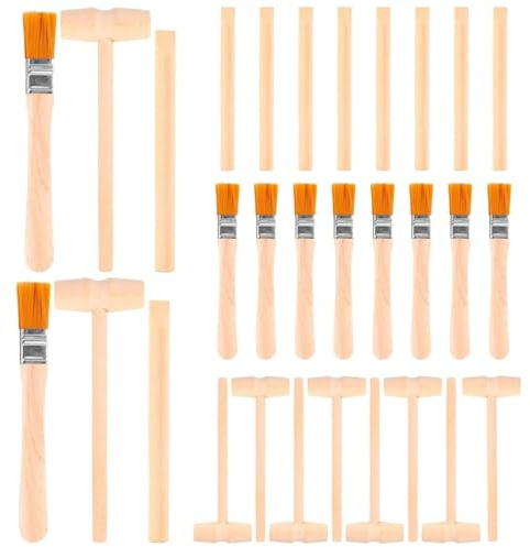 JINJUMEI 10 Juegos Conjunto De Herramientas De Excavación Niños Juguetes, Kit de Excavación de Gemas, Cavar Juguetes De Madera, Juguete Educativo, Juego de Geografía de Roca