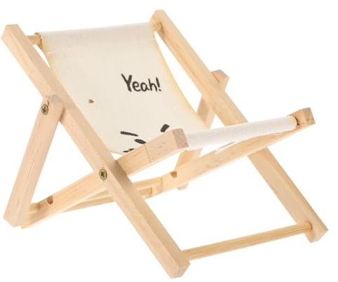 CONGARTENO Support de Téléphone Portable en Bois Mini Chaise Pliante Décorative pour Table Support de Téléphone de Table Stable et Solide Accessoire Mains Occupées pour Bureau et Plage – 1