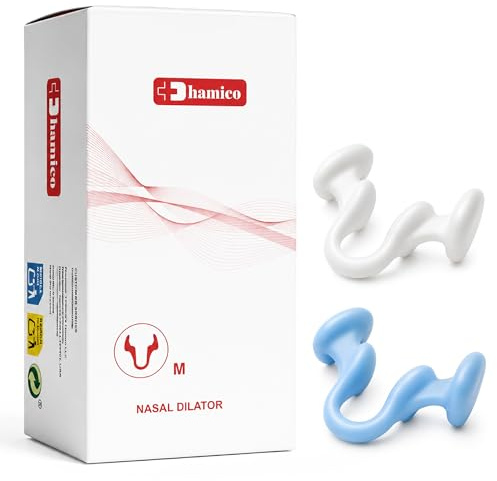 Dhamico – Dilatador Nasal Antirronquidos Reutilizable – Talla M – Para Hombre y Mujer – Dispositivo Interno para Dejar de Roncar – Mejora el Flujo de Aire y la Calidad del Sueño – Sin Medicamentos