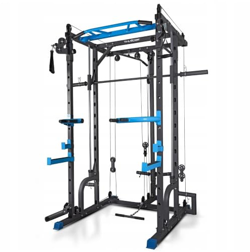 THUNDER Stazione di Forza Power Tower con Smith Machine – Attrezzatura per Allenamento Multifunzione per Home Gym (SLIDE)