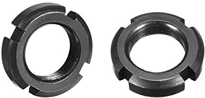 sourcing map 2 Stücke M24x1.5mm befestige vier-Nuten ausschnittene runde Mutter