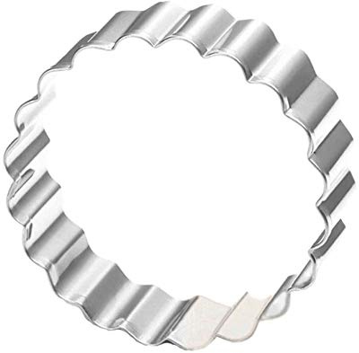 WJSYSHOP Fluted Circle Round Cookie Cutter Stainless Steel