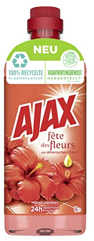 AJAX Allzweckreiniger Hibiskusblüten, 1000 ml - Reiniger sorgt für 24h natürliche Frische, hilft bei der Reinigung von Keimen, verführerischer Hibiskusduft