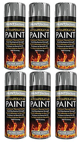 RnT High Temperature HEAT RESISTANT Matt Spray Silver Paint BBQ Metal, Wood, Plastic, Ceramic Aerosol Stove Exhaust 300 ml (1)