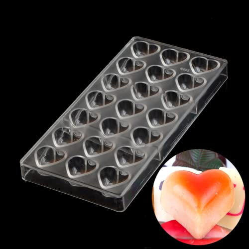 Binwat 21 Grid Chocolate Candy Mold PC Polycarbonate Chocolate Making Mould (Heart Shape)