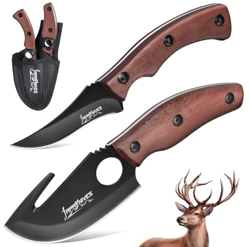 Japaknives Couteau de survie, couteau de camping à lame fixe, couteau à écorcher très tranchant, couteau de survie en plein air, cadeau pour hommes