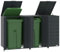 KOIECETA Mülltonnenbox für 3 Tonnen Anthrazit 207x79x117 cm Mülltonnenverkleidung Müllbox Mülltonne Müllcontainer Gartenbox Gerätebox Mülltonnenschrank Stahl