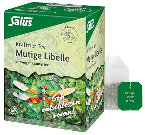 Salus - Krafttier Tee - Mutige Libelle - 1x 15 Filterbeutel (24 g) - zitroniger Kräutertee - mit Johanniskraut - aromatisiert - bio
