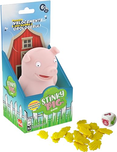 Goliath Stinky Pig - Un Gioco da Tavolo Musicale Divertente dai 6 Anni | Passate il maialino prima che puzzi tra suoni buffi - dado e 20 gettoni inclusi - gioco attivo e veloce