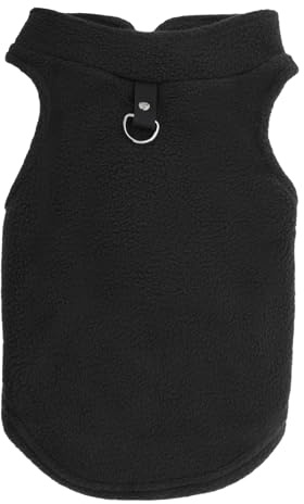 CAPASTEC Gilet Caldo per Cane Gatto, Vestiti per Cani Gatti Piccoli, Giubbotto Abbigliamento in Pile Polare, per Inverno e Autunno Nero L