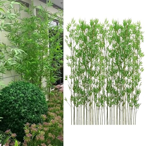 Realistiska konstgjorda bambuväxter for hem- och kontorsinredning - Inomhus- och utomhuslandskapsdekorationer(2m Tall 40 Pack)