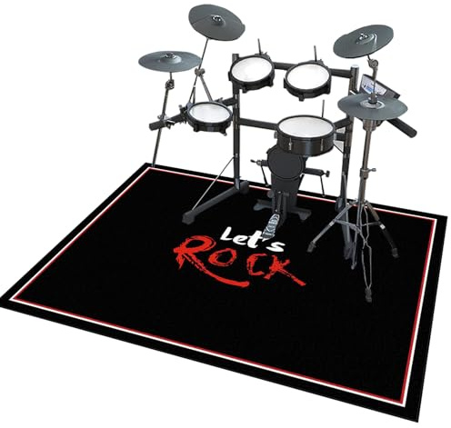 Zteiuqx Schallschutzmatte, Elektrisches Schlagzeug Antivibrationsmatten, Professioneller Drum Teppich, rutschfeste Trommelmatte, Schalldicht Teppiche für Bass Snare Drum 120 x 70 cm