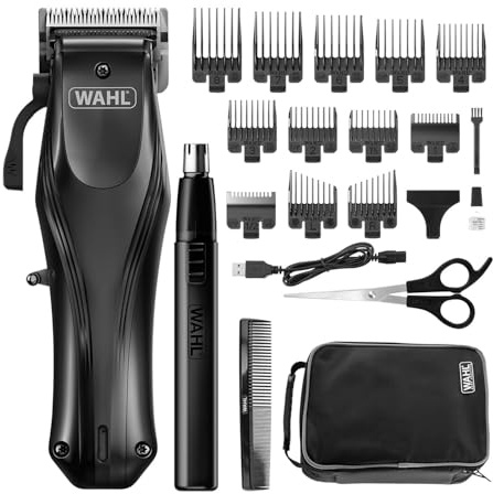 Wahl Rapid Clip Hair Clipper, Hair Clippers for Men, USB Rechargeable, Ear/Nose Hair Removal, Taper Arm, Full Haircuts at Home, Lithium-Ion Battery, Ergonomic Handle