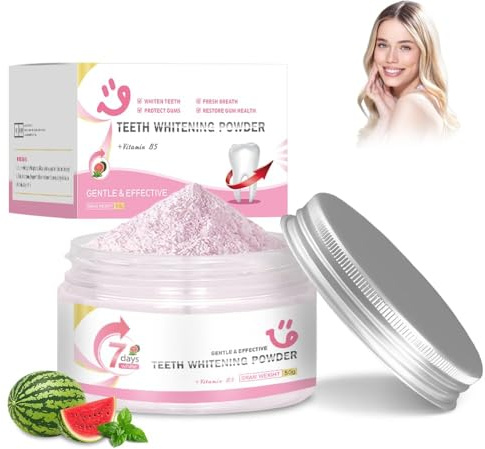 Blanqueador Dental Profesional,Blanqueamiento Dental Polvo,Eliminación Profunda de Manchas,Aliento Fresco,Eficaz para Fortalecer Dientes y Encías,Suave para Dientes Sensibles