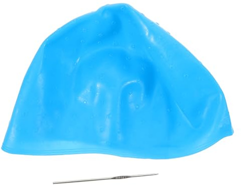 DECOMELODY Gorro de Silicona para Resaltar el Cabello Azul, Tapa para Teñir y Mechas, Herramienta Profesional de Peluquería, Suministros para Coloración y Cuidado del Cabello, Uso Doméstico