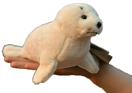 ThisToffGuys 8 Realistic Seal Plush Toy with Magnet, Soft Stuffed Animal, Refrigerator Plushie, Cute Ocean Plush(Phocidae)