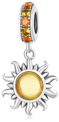 Générique Charms Pendentif Amour Soeur Famille pour Femme Argent Sterling 925 Breloque Bracelets Collier Femme Pour Maman Voyage ou Anniversaire (Petit Soleil)