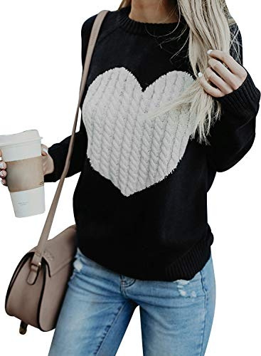 FGFD&OU Femme Femme Sweat à Capuche en Feutre Oversize Pullover Hiver Primavera Manche Long décontracté Mode Pulls de Noël (Noir, M)