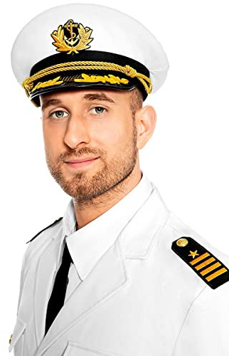 Maskworld Authentische Kapitänsmütze für Seefahrer - Verkleidung Kostüm-Accessoire Uniform für Karneval Fasching & Halloween - Einheitsgröße für Erwachsene